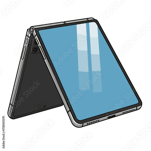 Folding smartphone transforming into a large tablet concept of CES tech expo  