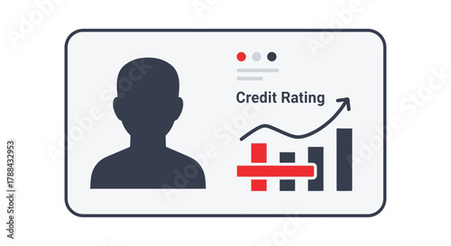 Improve credit score personal finance and credit rating concept editable vector