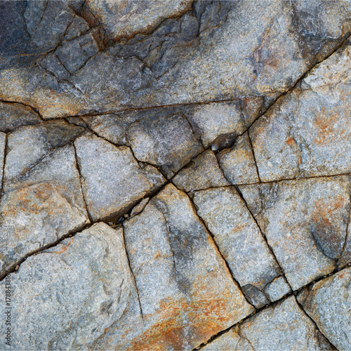 Cool Cracked Grey Rock Face