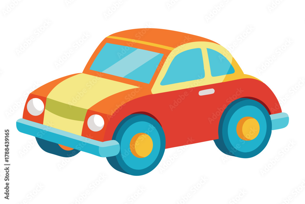 Fototapeta premium toy car on white background