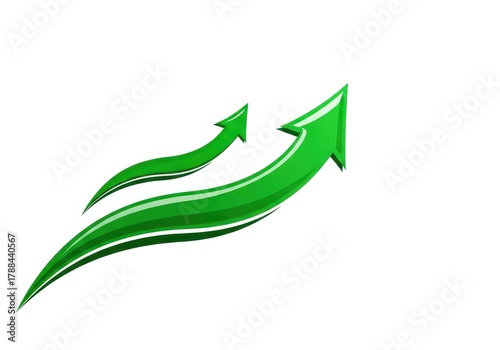 Free Download Two green arrows pointing upwards, indicating growth and progress - GFXLoad