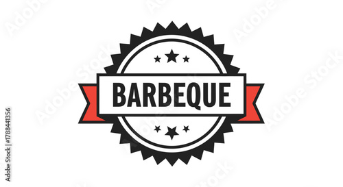 Barbeque vector badge design for bbq grill and summer party event editable vector
