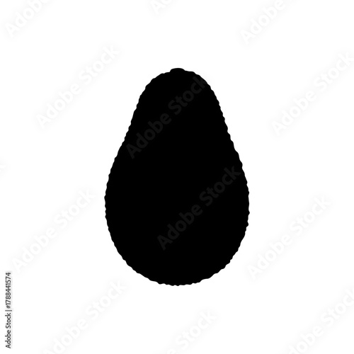 Whole avocado silhouette vector flat illustration design.
