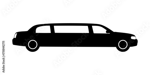 Black limousine silhouette vector flat illustration design.