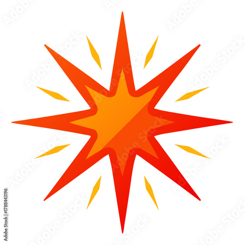 Explosion boom starburst comic book style