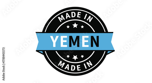 Made in yemen product label quality stamp origin country export editable vector