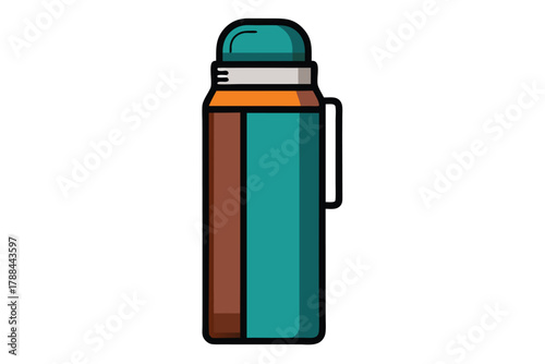 thermos bottle on white background
