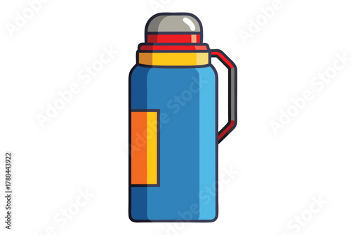thermos bottle on white background