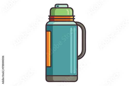 thermos bottle on white background