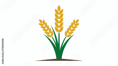 Golden Wheat Stalks Growing Tall An Illustration of Abundant Harvest Agriculture Concept and Food Security Representation