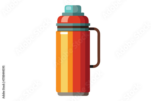 thermos bottle on white background
