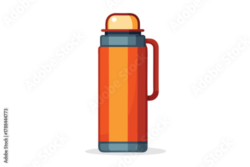 thermos bottle on white background