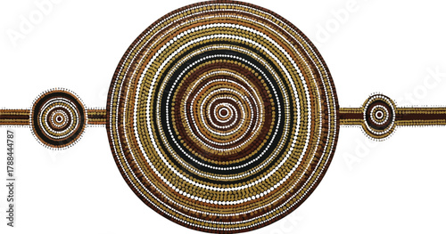 Intricate concentric circular pattern with earthy tones and delicate symmetry