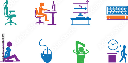 Ergonomic office setup and healthy habits for a productive workday.