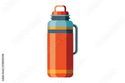 thermos bottle on white background