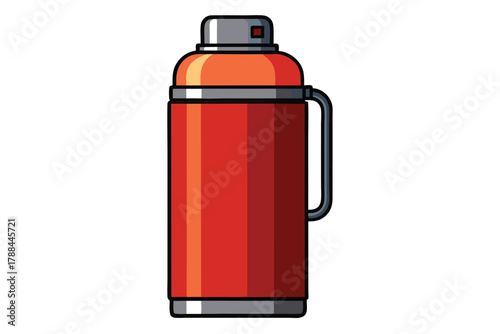 thermos bottle on white background