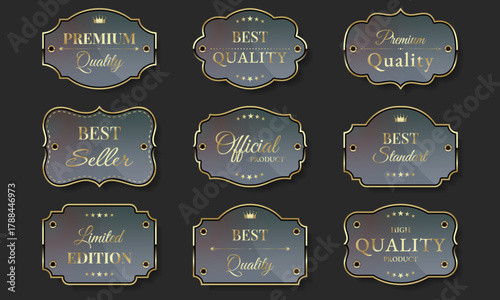 Luxurious translucent labels with elegant gold accents