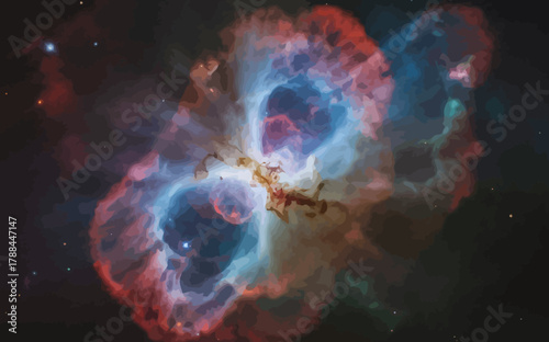 Spectacular Butterfly Nebula Illustration Showcasing Interstellar Gas and Cosmic Dust Formation and Evolution Depicting Astronomical Wonders