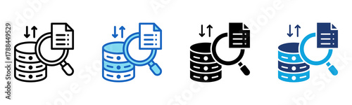 Data Discovery icon Multi Style Vector Illustration