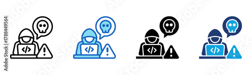 Hacker icon Multi Style Vector Illustration