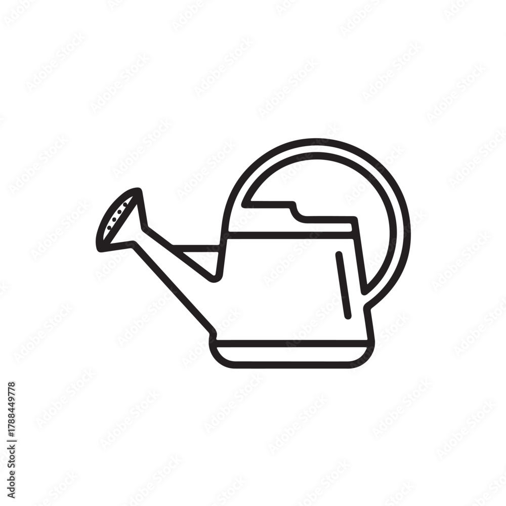 Obraz premium Simple line art illustration of a watering can