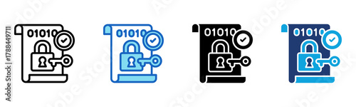Encrypted Data icon Multi Style Vector Illustration