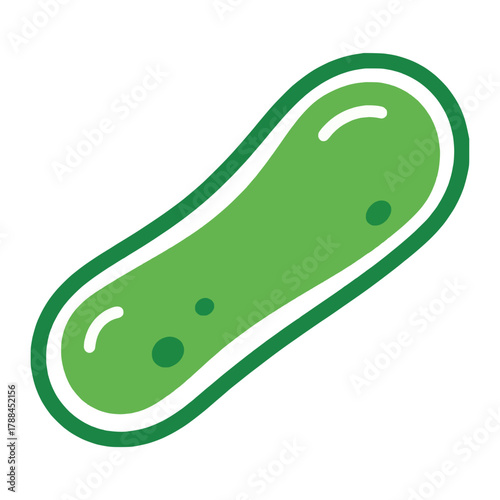 Green Bacteria Cell: Microbiology, Science, and Germ Vector Icon
