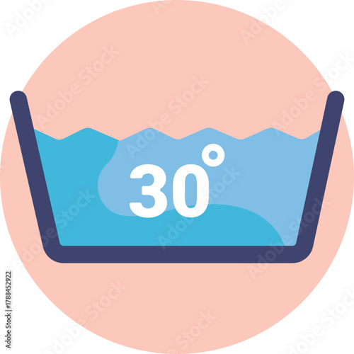 Indicates the garment should be washed at a maximum temperature of 30°C.