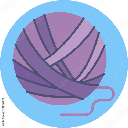 A ball of yarn representing knitting, weaving, or textile materials.