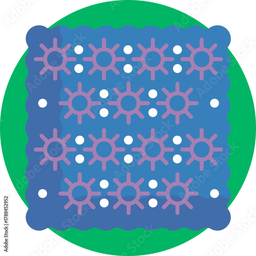 Icon depicting a piece of fabric, highlighting material texture and pattern.