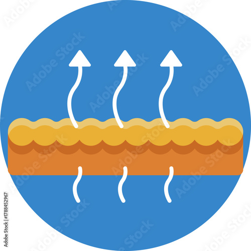 Indicates fabric that allows air to pass through, keeping the wearer cool and comfortable.