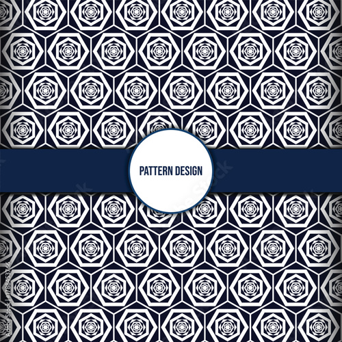 Geometric pattern design, intricate hexagons, abstract decorative background.