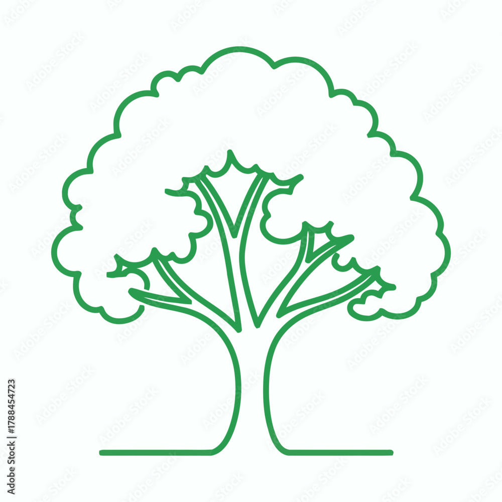 Obraz premium A green Tree Vector Illustration