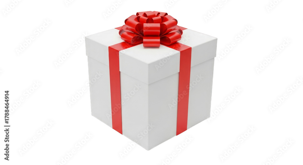 Obraz premium Isolated present box with festive ribbon for special day on transparent background