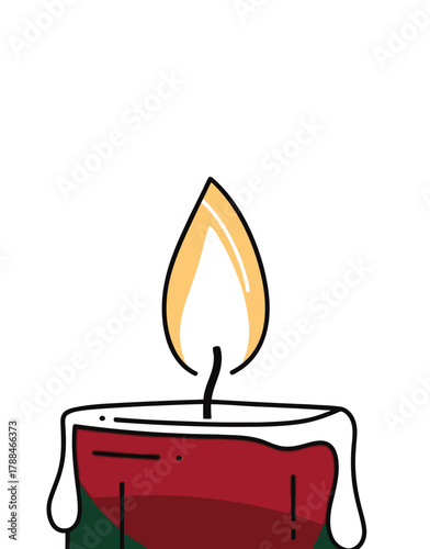 Candle flame burning brightly with light and peace message above it softly