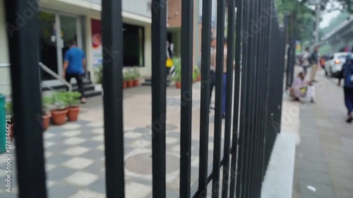 Steel Rod Barrier on Roadside

