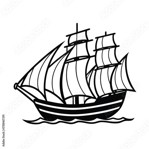 ship on a white background