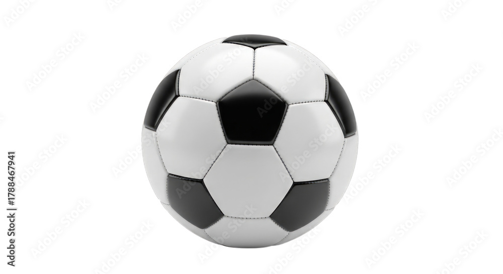 Naklejka premium White and gray soccer ball for sports game background use on transparent background