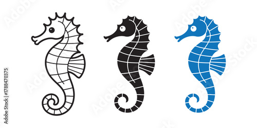 Seahorse Icon. Marine Animal Symbol on White Background