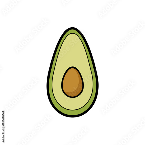 avocado on a white background