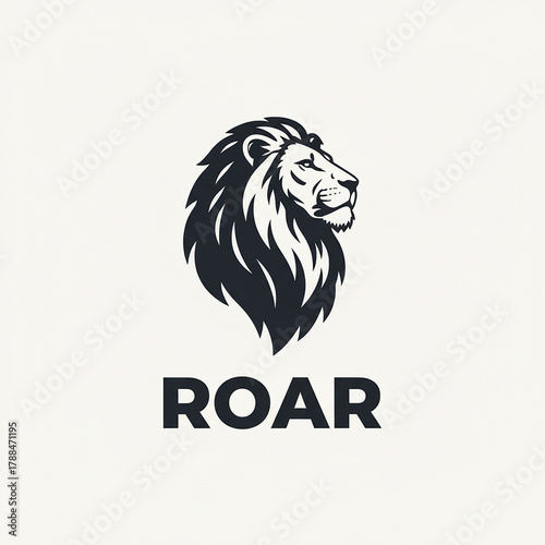 Majestic African roaring lion premium image
