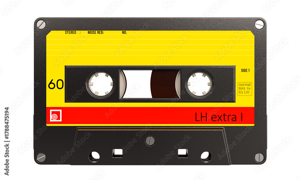 Obraz premium Retro audio cassette tape 3d isolated