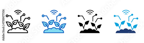 Smart Agriculture icon Multi Style Vector Illustration