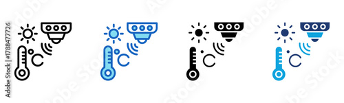 Temperature Sensor icon Multi Style Vector Illustration