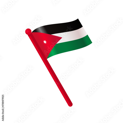 Jordan national flag isolated, vector illustration