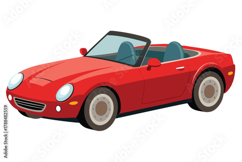 convertible car on white background