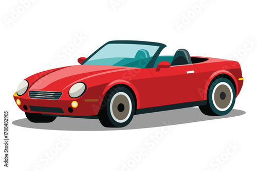 convertible car on white background
