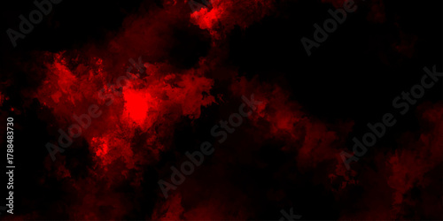 Dark red powder explosion cloud on black background. Abstract red and black grunge texture smoke. smoke fog misty texture overlay on dark black. paranormal red mystic smoke, clouds for movie.