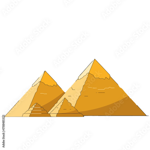 Great Pyramid of Giza Vector Illustration – Egypt Landmark Minimalist Design