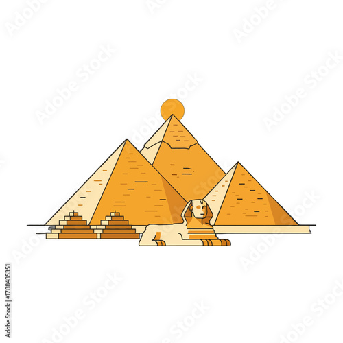 Great Pyramid of Giza Vector Illustration – Egypt Landmark Minimalist Design
